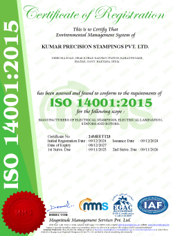 ISO 14001 2015 Certificate