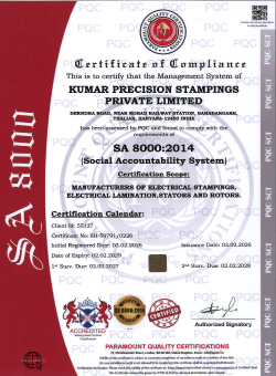 SA 8000 Certificate Latest